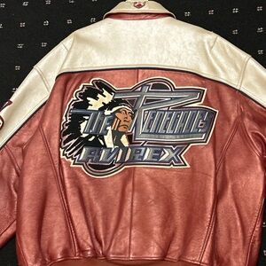 Avirex Red and Cream Leather Jacket